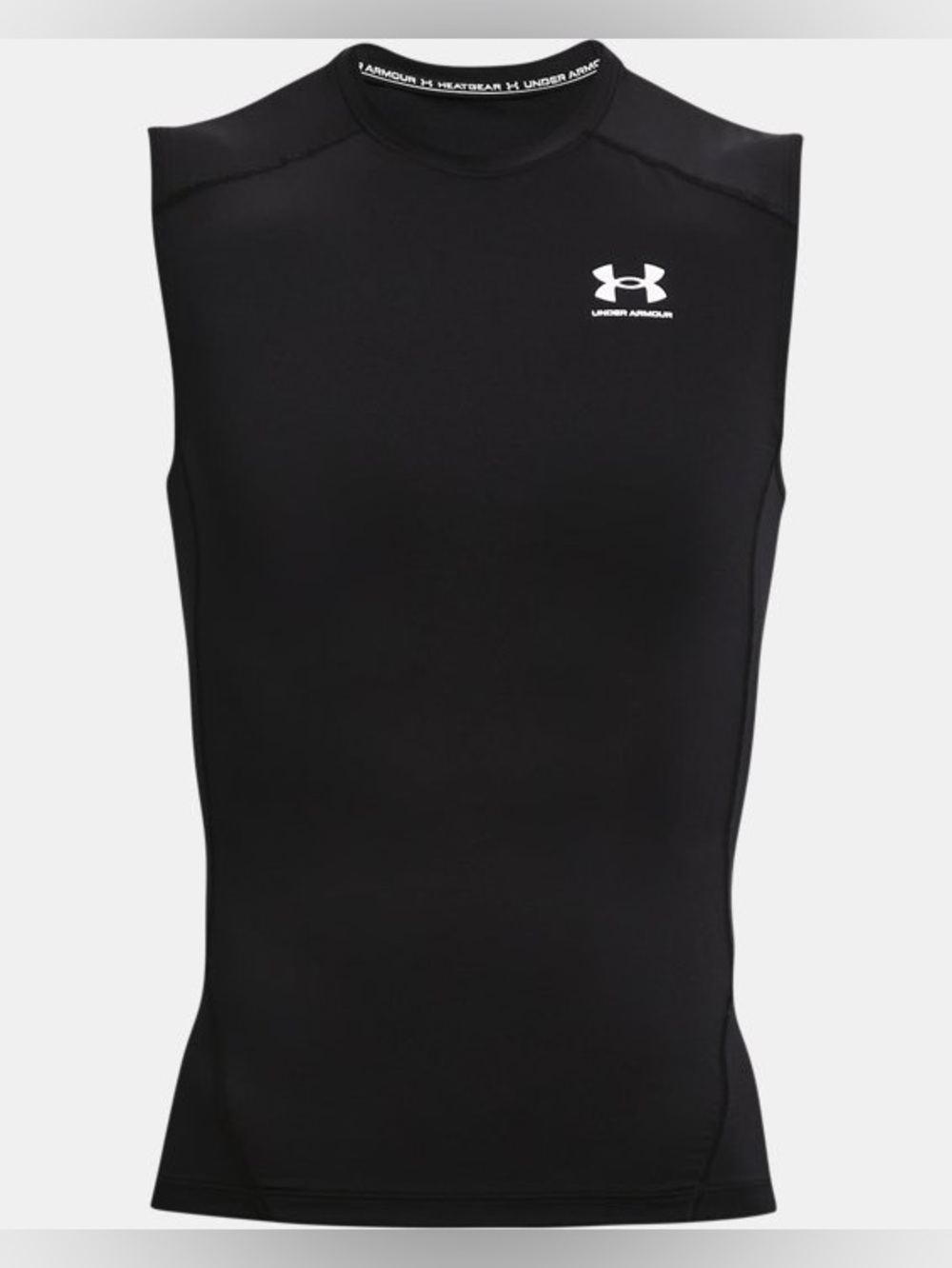 🆕 Under Armour HeatGear Compression Sleeveless Shirt Black NWT Men’s M & XL